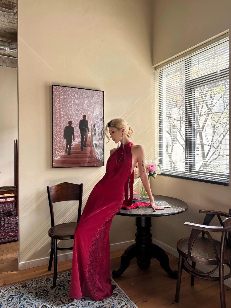 Beth and Brian Qipao-GSH New Chinese style (新中式), halter fishtail Cheongsam