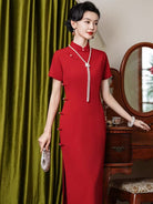 Beth and Brian Qipao-JD Qipao for wedding, red long Cheongsam