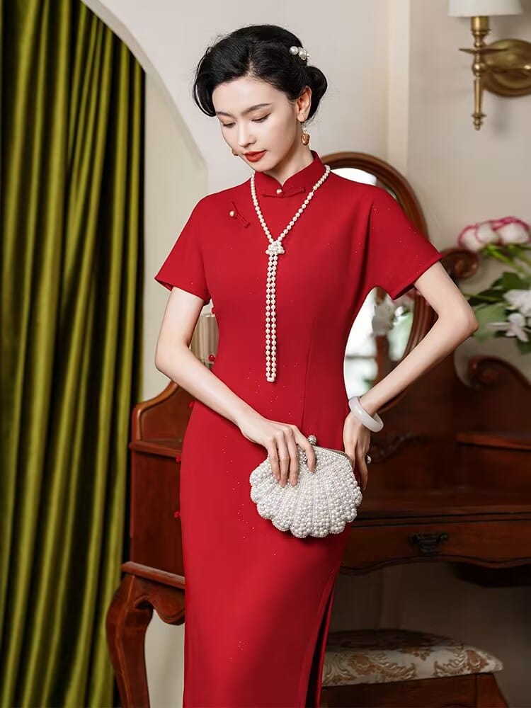 Beth and Brian Qipao-JD Qipao for wedding, red long Cheongsam