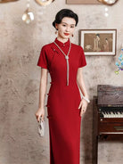 Beth and Brian Qipao-JD Qipao for wedding, red long Cheongsam