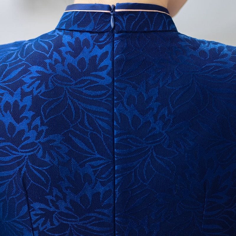 Beth and Brian Qipao-QDD Floral pattern midi plus size Cheongsam