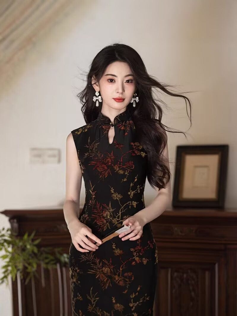 Beth and Brian Qipao-JLM New Chinese style(新中式), water drop collar long Cheongsam