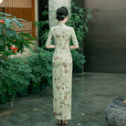 Beth and Brian Qipao-QCYJ Fan and floral pattern, plus size long Cheongsam for mother