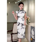 Beth and Brian Qipao-QHJS 19 mome mulberry silk, High-end, bamboo midi Cheongsam