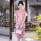 Beth and Brian Qipao-MLS Floral pattern, wedding lace mid-length Cheongsam