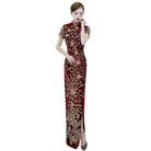 Beth and Brian Qipao-QCYJ Plus size, Sequins Chinese prom dress, Sequins evening long Cheongsam