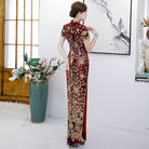 Beth and Brian Qipao-QCYJ Plus size, Sequins Chinese prom dress, Sequins evening long Cheongsam