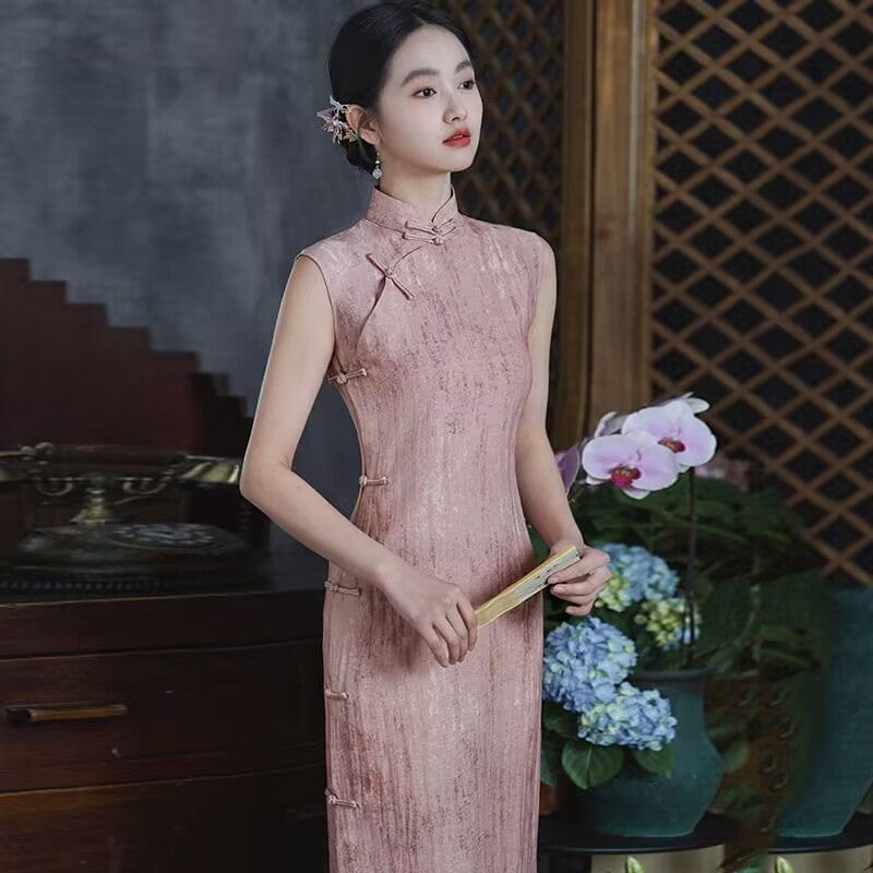 Beth and Brian Qipao-LSB Tencel linen fabric, daily midi Cheongsam