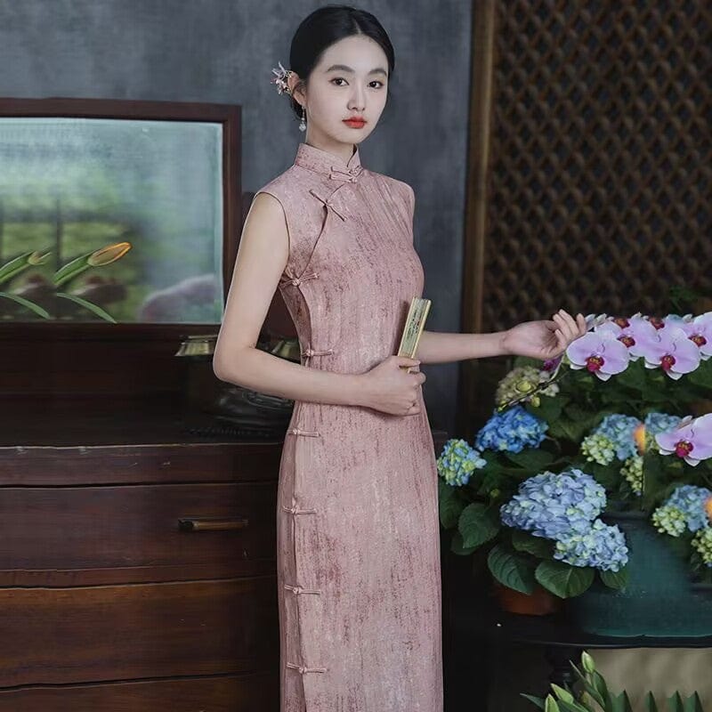 Beth and Brian Qipao-LSB Tencel linen fabric, daily midi Cheongsam