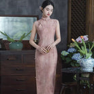 Beth and Brian Qipao-LSB Tencel linen fabric, daily midi Cheongsam