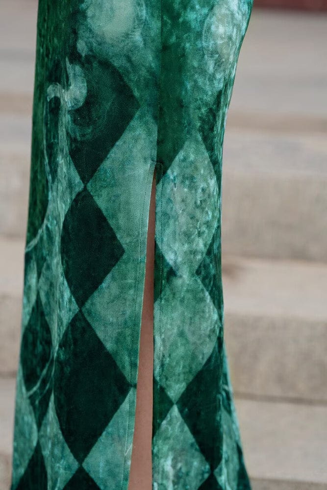 Beth and Brian Qipao-GSJ Sleeveless, water-drop collar, velvet long Cheongsam