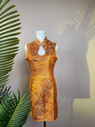 Beth and Brian Qipao-Exclusivedesigner Exclusive designer collection, floral black mini Qipao