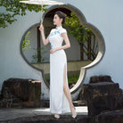 Beth and Brian Qipao-QCYJ Floral pattern, plus size long Cheongsam for mother