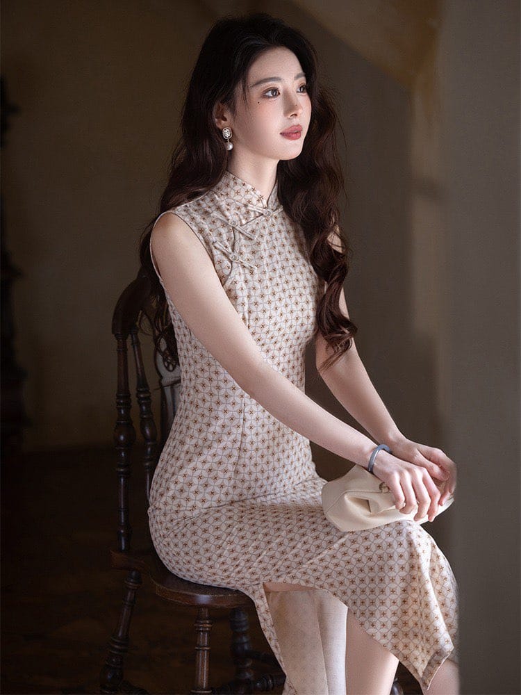 Beth and Brian Qipao-JLM Chinese retro style, cotton mid-length Cheongsam