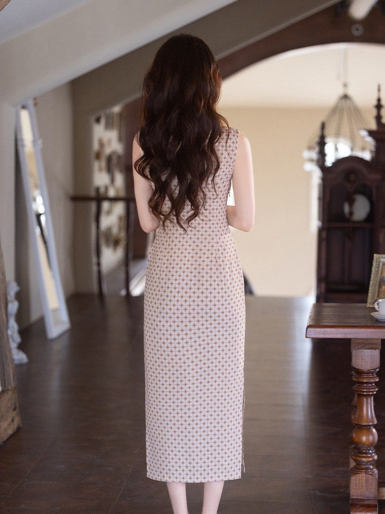 Beth and Brian Qipao-JLM Chinese retro style, cotton mid-length Cheongsam