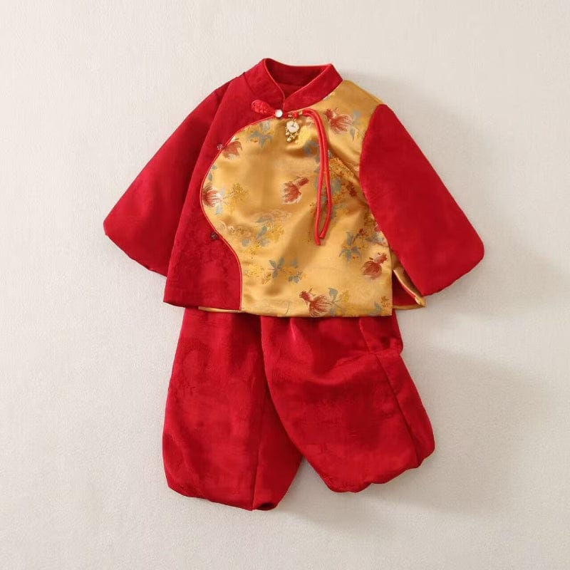 Beth and Brian Qipao-XH Chinese outfit for baby, koi fish pattern, baby Tang Suit set