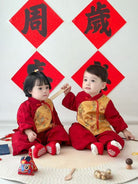 Beth and Brian Qipao-XH Chinese outfit for baby, koi fish pattern, baby Tang Suit set