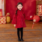 Beth and Brian Qipao-YC Chinese outfit for boy, wine red Tang suit&Qipao
