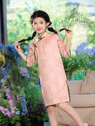Beth and Brian Qipao-WQ Parent-child outfit, floral pattern midi Cheongsam