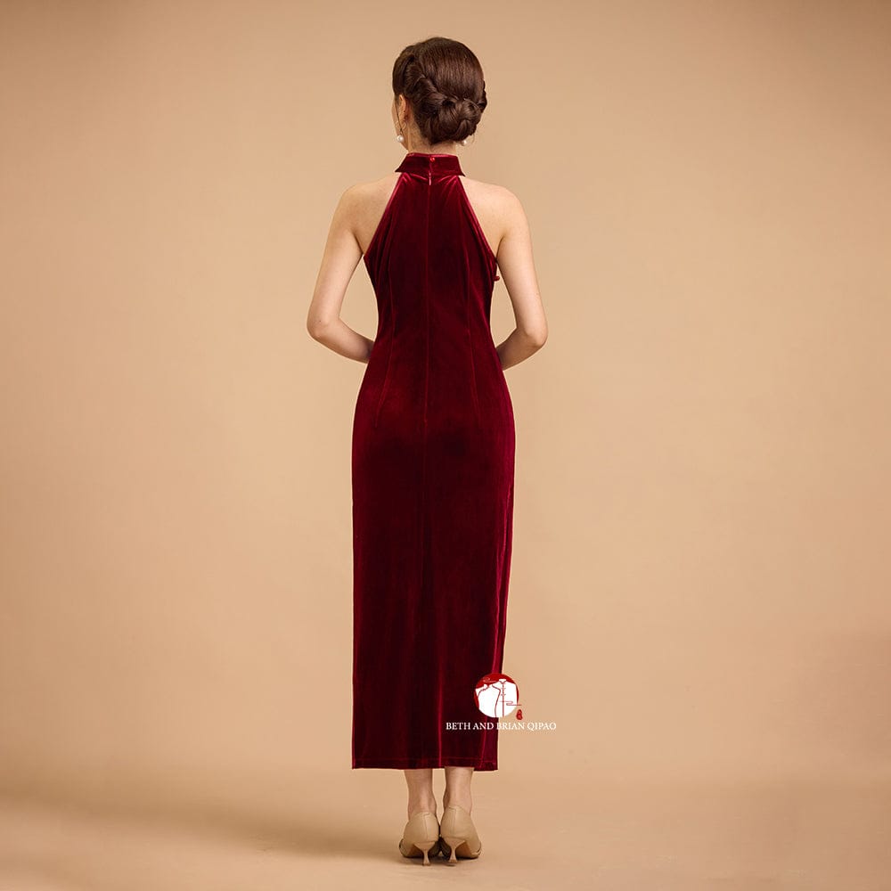 Beth and Brian Qipao - Exclusive Exclusive designer collection, halter long Qipao