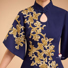 Beth and Brian Qipao-Exclusivedesigner Modern style, butterfly mesh fabric, floor length A-Line Qipao