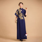 Beth and Brian Qipao-Exclusivedesigner Modern style, butterfly mesh fabric, floor length A-Line Qipao