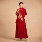 Beth and Brian Qipao-Exclusivedesigner Modern style, butterfly mesh fabric, floor length A-Line Qipao