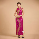 Beth and Brian Qipao-Exclusivedesigner Exclusive designer collection, Floral embroidery, red sequins long Qipao