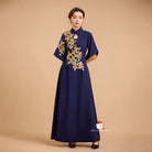 Beth and Brian Qipao-Exclusivedesigner Modern style, butterfly mesh fabric, floor length A-Line Qipao