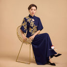 Beth and Brian Qipao-Exclusivedesigner Modern style, butterfly mesh fabric, floor length A-Line Qipao