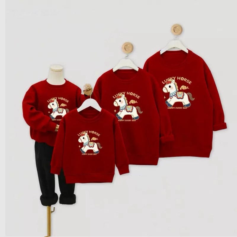 Beth and Brian Qipao-WBE Parent-child Chinese outfit, Lucky Little White Horse Embroidery, Family Matching Set