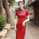 Beth and Brian Qipao-JM Old Shanghai style, floral long Cheongsam