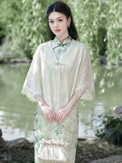 Beth and Brian Qipao-LSB Spring collection, Knit Hollow-out Qipao Shawl
