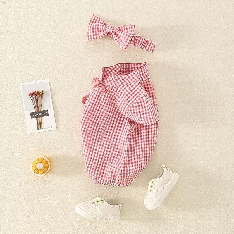Beth and Brian Qipao-LZ Chinese outfit for baby, plaid baby Tang Jumpsuit