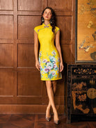 Beth and Brian Qipao-DL New Chinese style (新中式), yellow mini Cheongsam