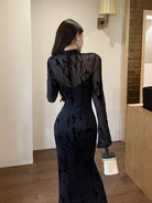 Beth and Brian Qipao-IN Water drop collar, mermaid long Cheongsam