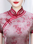 Beth and Brian Qipao-HQ Graduations Grey-red Long Cheongsam