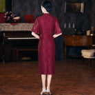 Beth and Brian Qipao-QZYF Floral pattern, high-end, red&pink midi Cheongsam for mothers