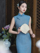 Beth and Brian Qipao-LSB Old Shanghai style, cotton&linen mid-length Cheongsam