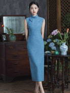 Beth and Brian Qipao-LSB Old Shanghai style, cotton&linen mid-length Cheongsam