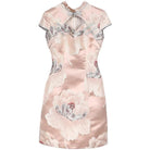 Beth and Brian Qipao - FL Jacquard High-end Mini Qipao With Frog Buttons & Contrast Piping