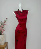 Beth and Brian Qipao-DYC Fish pattern, New Chinese style(新中式), satin long Cheongsam