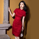 Beth and Brian Qipao-YDY Floral pattern, jacquard cotton fabric, plus size Cheongsam