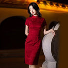 Beth and Brian Qipao-YDY Floral pattern, jacquard cotton fabric, plus size Cheongsam