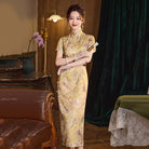 Beth and Brian Qipao-SMQ Floral pattern, jacquard satin midi Cheongsam