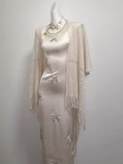 Beth and Brian Qipao-SGN Butterfly embroidery, New Chinese style(新中式), satin long Cheongsam