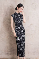 Beth and Brian Qipao-XL Spring collectionn, velvet midi Cheongsam