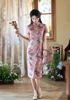 Beth and Brian Qipao-TF Butterfly pattern, brocade midi Cheongsam