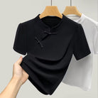 Beth and Brian Qipao-DY Oblique Placket Frog Button Qipao Top