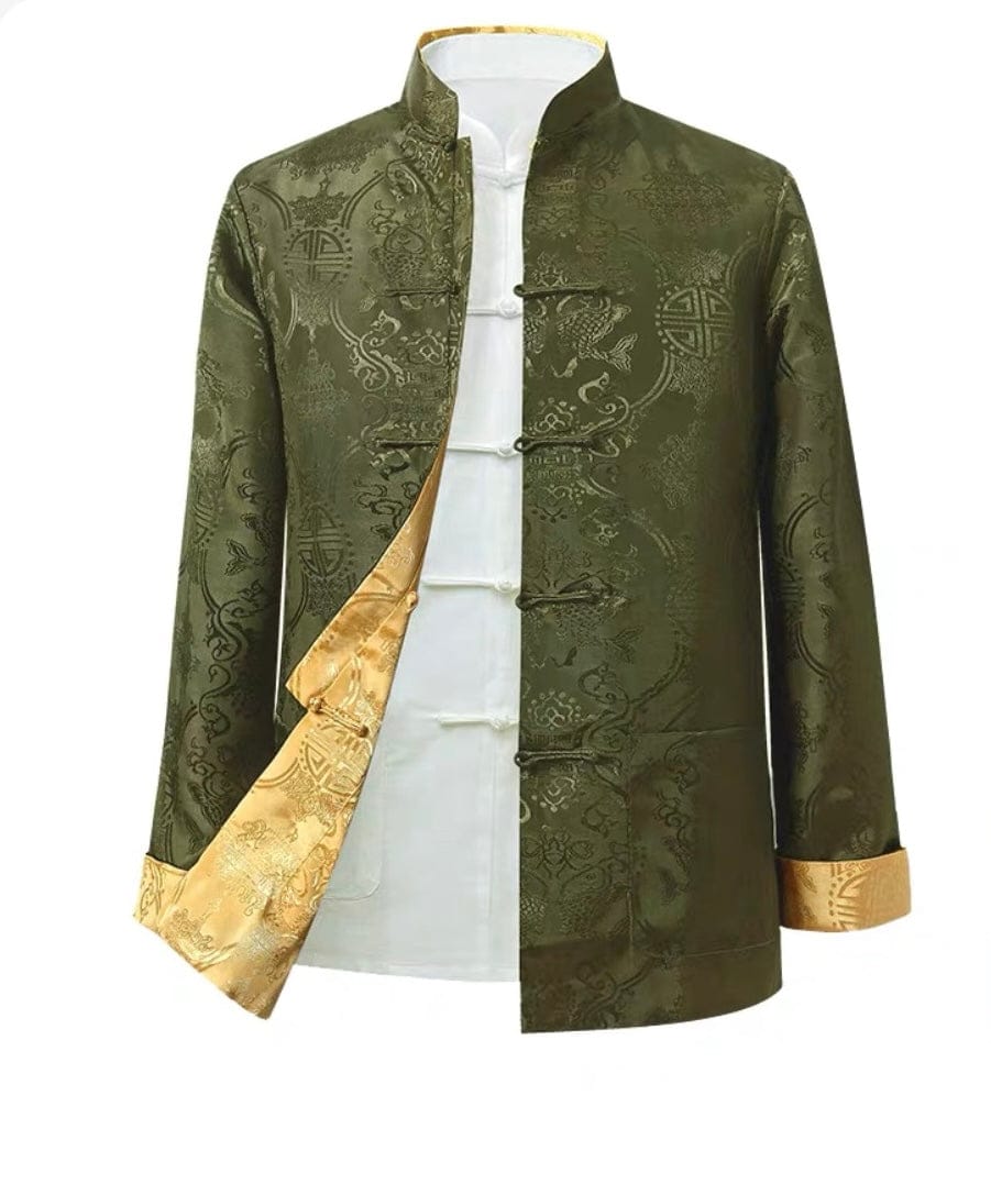 Beth and Brian Qipao - JXGZ Chinese Men double sided Tang suit Jacket, Wedding tang suit jacket